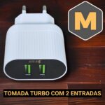 Carregador Tomada Turbo e Cabo Turbo com Carregamento Rápido Tipo C, Lightning e Tipo V8