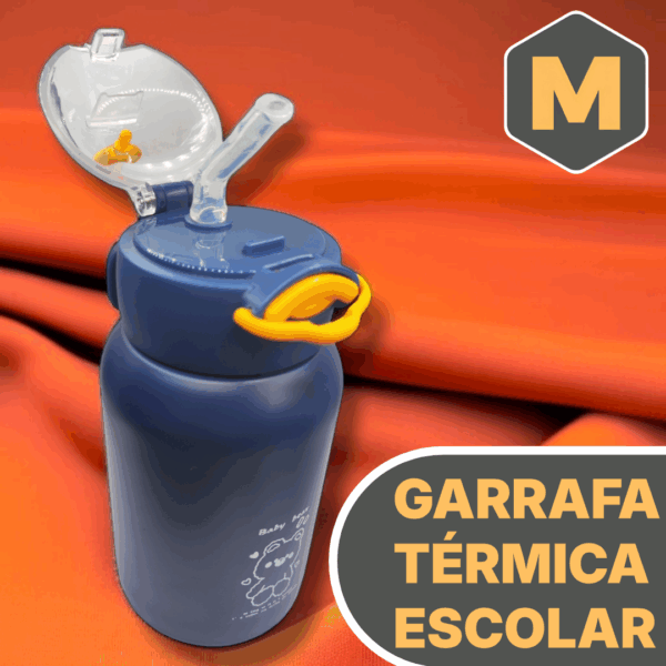 2 Ducky™ Garrafa Térmica Infantil 480ml Canudo Inox