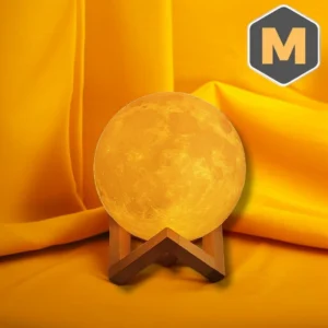Moonly™ Luminária Lua Cheia 3D LED com Base Abajur para Quarto, Sala ou Presente