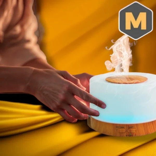 Lumi™ Umidificador Ultrassônico 500ml com Aromaterapia e LED 7 Cores – Difusor Elétrico Bivolt