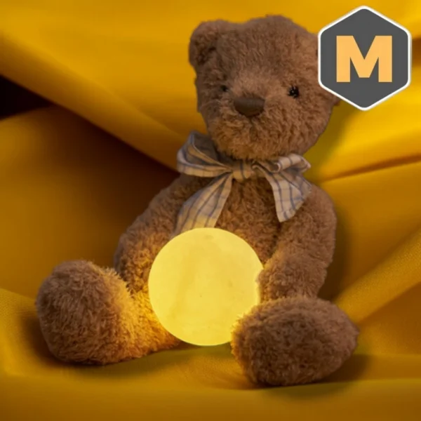 Moonly™ Luminária Lua Cheia 3D LED com Base Abajur para Quarto, Sala ou Presente