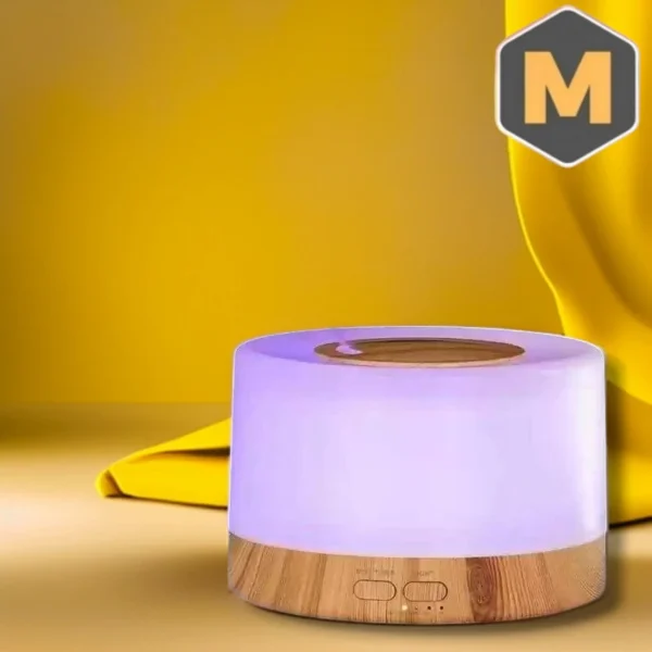 Lumi™ Umidificador Ultrassônico 500ml com Aromaterapia e LED 7 Cores – Difusor Elétrico Bivolt